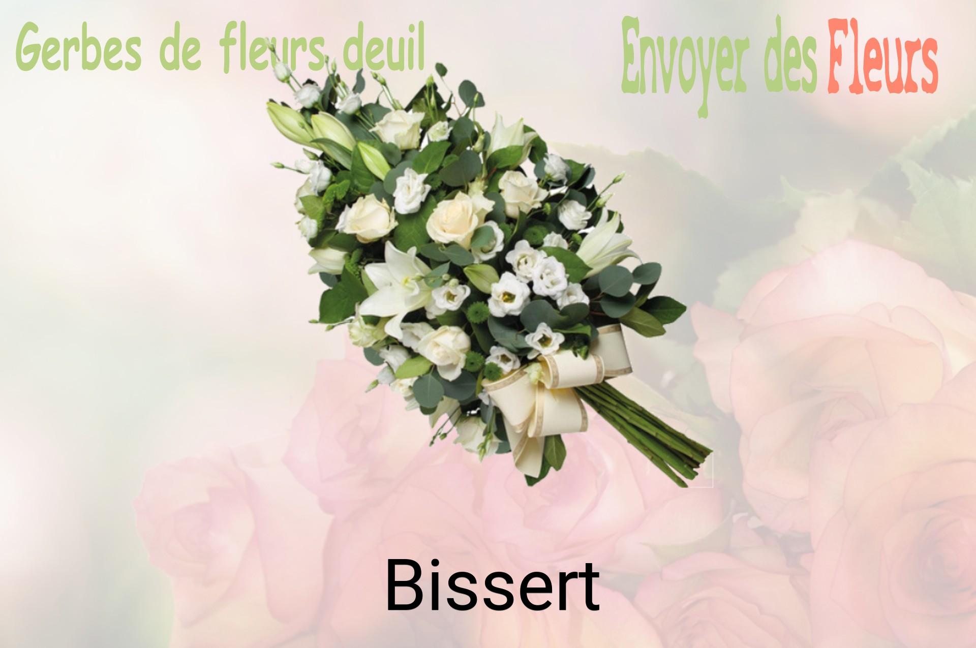 Gerbe de fleurs de deuil livrée à Bissert